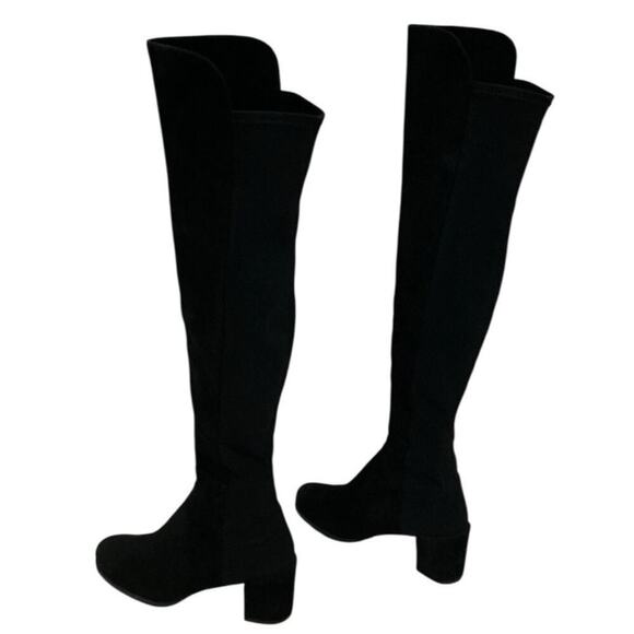 Stuart Weitzman 5050 City Block Boots Black Suede Over-the-Knee Stretch Size 7 - Picture 7 of 14